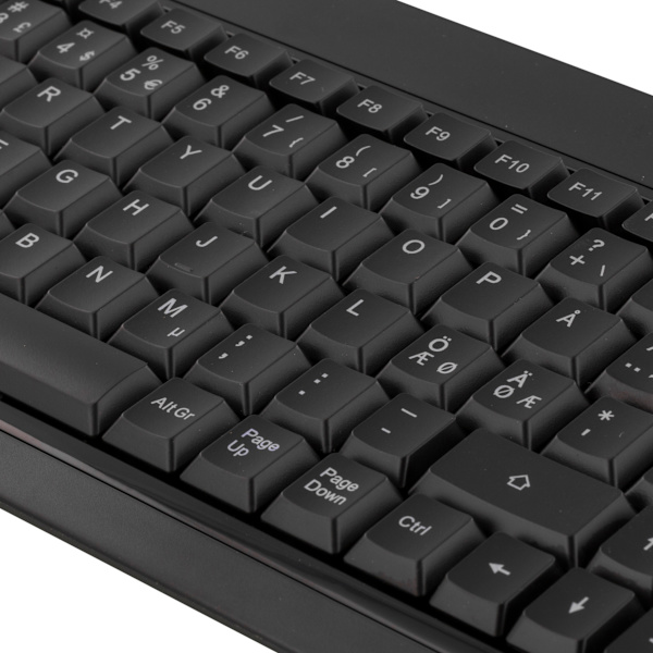 Compact keyboard w/ backlit keys, Nordic layout, USB, black