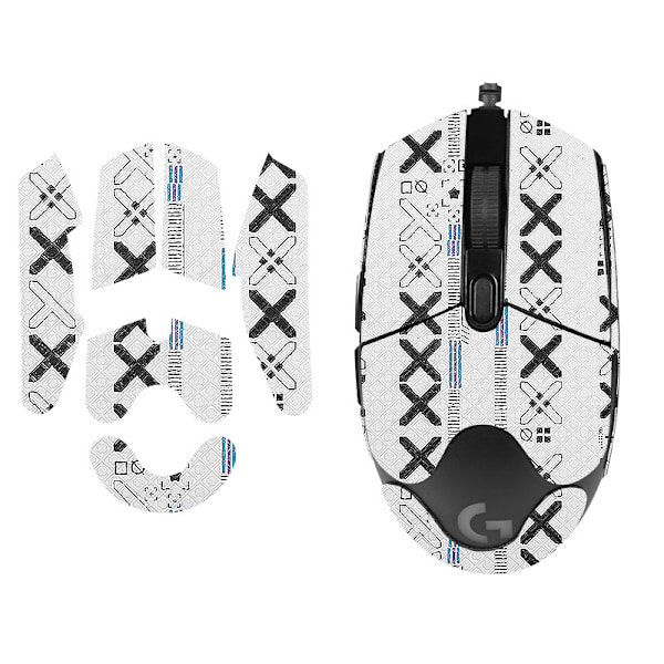 Forbedrede Grip Mouse Stickers til Logitech G102 Hvid