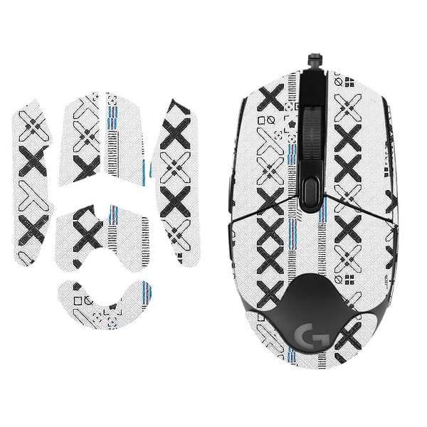 Forbedrede Grip Mouse Stickers til Logitech G102 White White