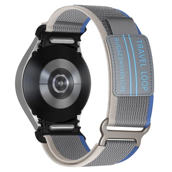 Vævet nylon urrem til Samsung Watch 4/5/6/7/FE Blue + Grey M Blue + Grey M