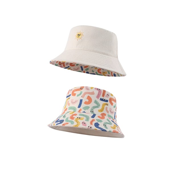 Snygg tryckt Bucket Hat Vit L