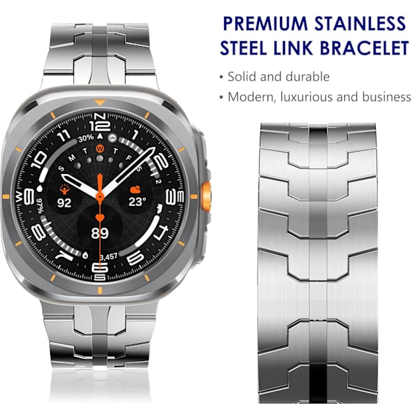Klockarmband i rostfritt stål för Samsung Watch 7 Ultra (47 mm)