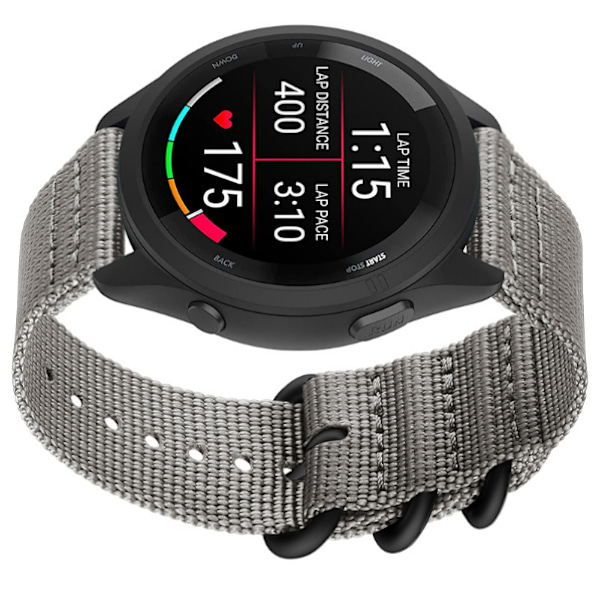Klockarmband i Nylon för Garmin Forerunner 965/955/945/935/255/265 Grå 20 mm
