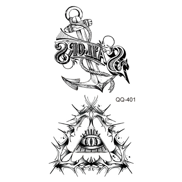 Vattentäta Temporary Tattoo Stickers 40-delade