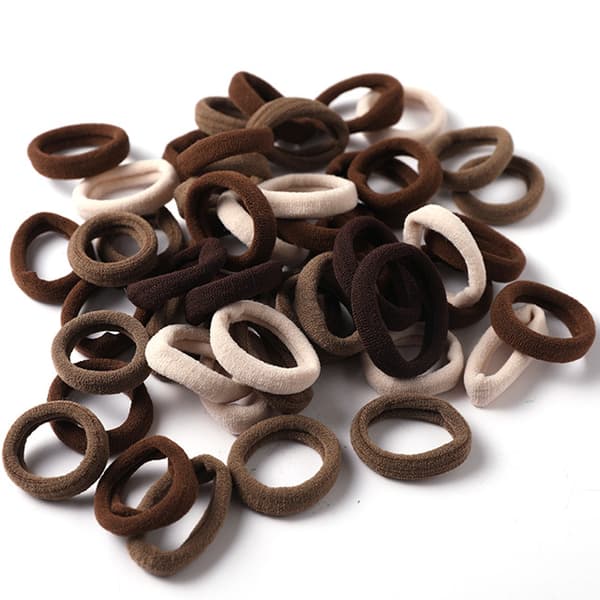 Elastiska hårband Hästsvanshållare Gummiband 100-delar White+black+brown White+black+brown