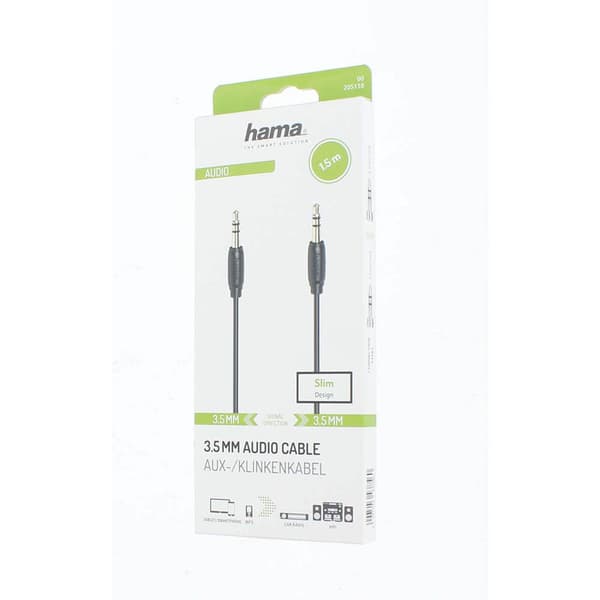 Cable Audio 3.5mm-3.5mm Gold Plated Ultra Thin 1.5m