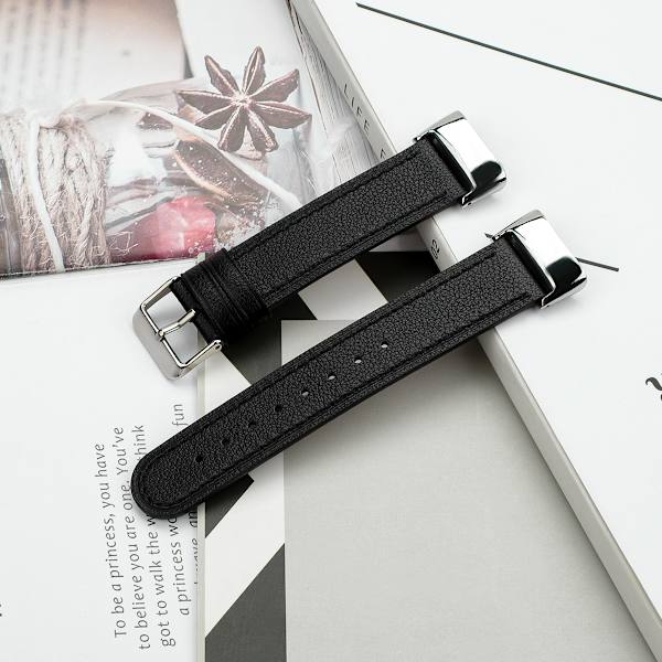 Læderarmbånd Fitbit Charge 5 armbånd læder Sort