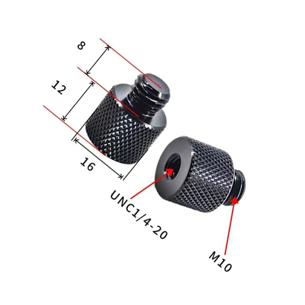 Stativgängadapter M12 till 1/4" Hane - 5-pack M10