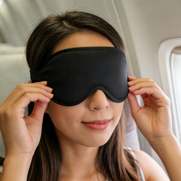 Mjuk 3D sovmask ögonmask för flygresor yoga vila Black Black
