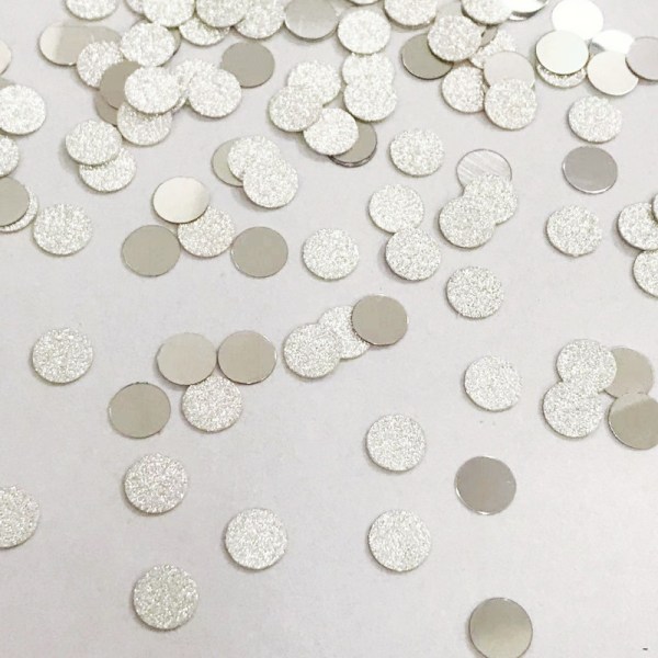 Hilekonfetti, 8 mm pyöreä paljettikonfetti 20g Hopea