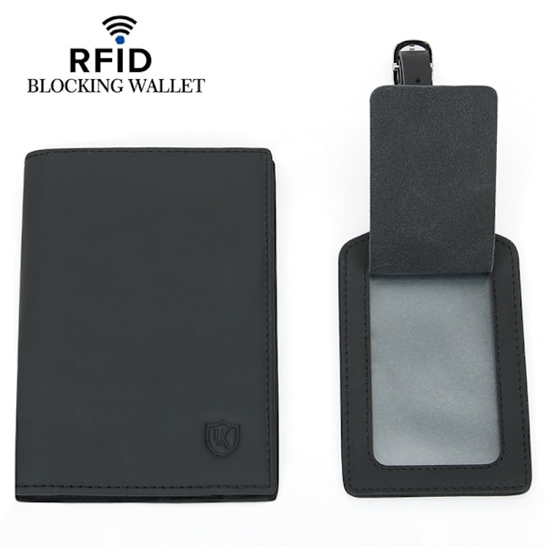 Reseplånbok / Passhållare i Läder med RFID-blockering model 1