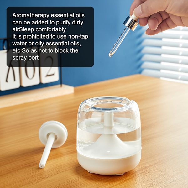 650ml Spray Aroma Diffuser: Stor Mist USB Luftfugter til Soveværelse Black Black