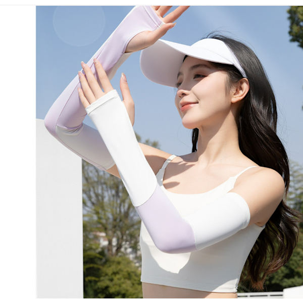 Patchwork Arm Sleeves til sommer solbeskyttelse Purple M Purple M
