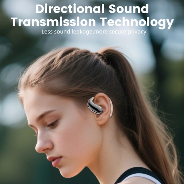 6.0 Open-Ear Dual-Side Stereo Wireless Bluetooth Headset with 4000mAh Charging Case White White