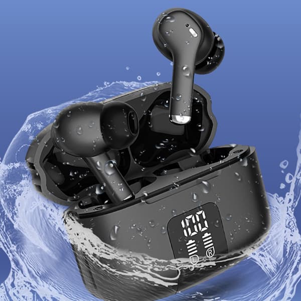 Bluetooth-hovedtelefoner Digital skærm Fire mikrofoner ENC støjreduktion Black Black