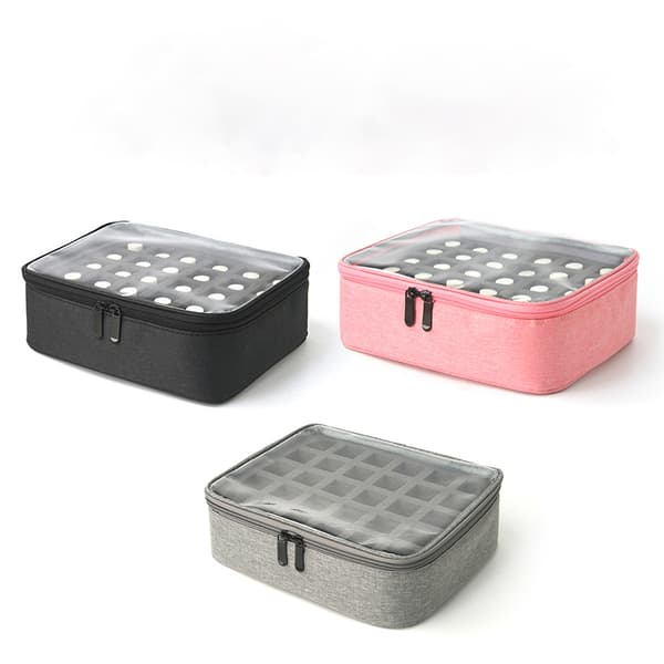 Bärbar Kosmetisk Väska Makeup Organizer för Nagellack Grey Grey