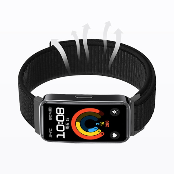 Klockarmband i Nylon för Huawei Band 8/9 Svart