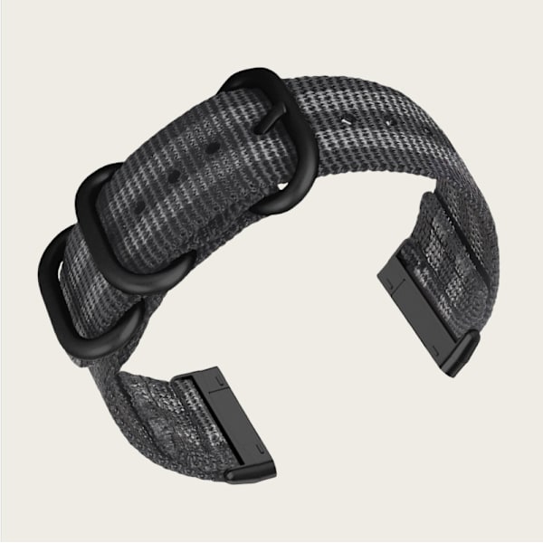 Nylon Canvas Armband för Fitbit Versa 3/Sense Svarta + grå prickar