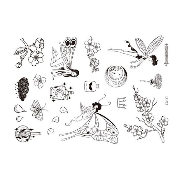 Tillfälliga tatueringsdekaler (5-pack) model 1
