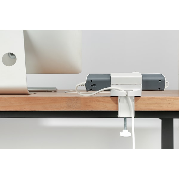 OFFICE Clamp-on power strip holder for desks, white