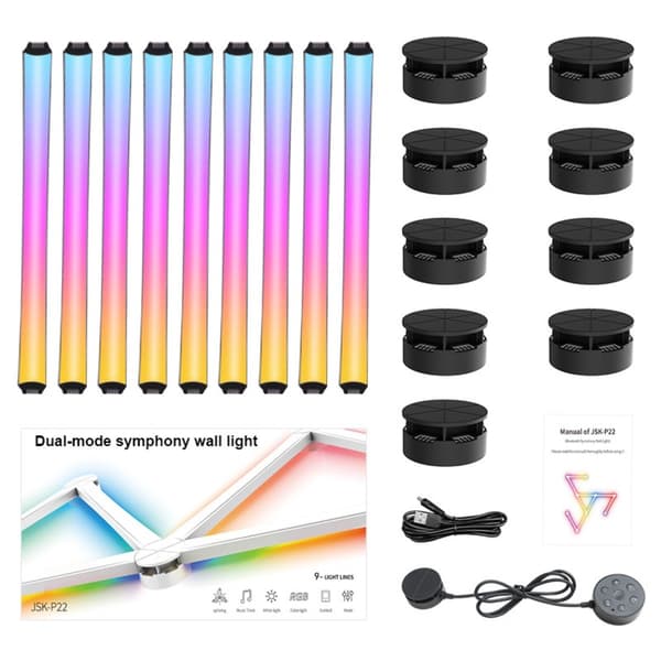 Bluetooth LED Strip Lights - DIY Smart Splicing Ambient Lighting med App Kontroll Black Black