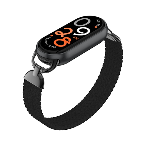 Stilfuldt flettet elastisk nylonarmbånd til Xiaomi 9 Sort