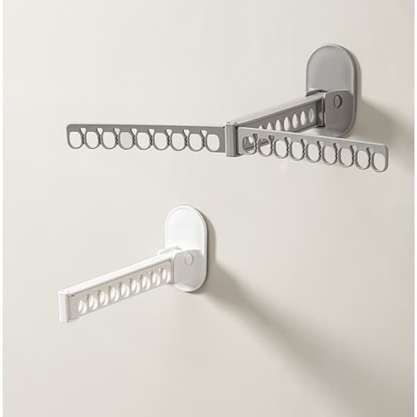 Vikbar Minimalistisk Multifunktionell Väggmonterad Torkställning - Ingen Borrning Krävs Grey Grey