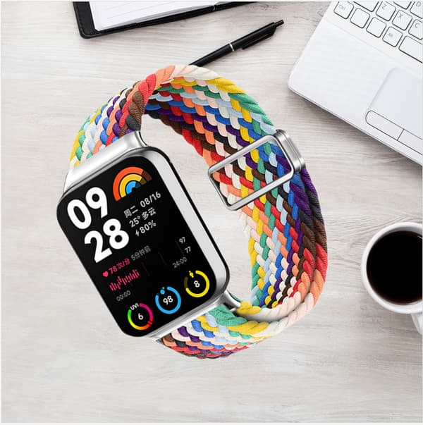 Xiaomi Band 9 Pro Rainbow Nylon Loop Rem - Opgraderet Magnetisk 2.0 Redmi Watch5 Active