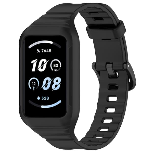 Silikonerem til Honor Band 10 & Band 9 Black Black