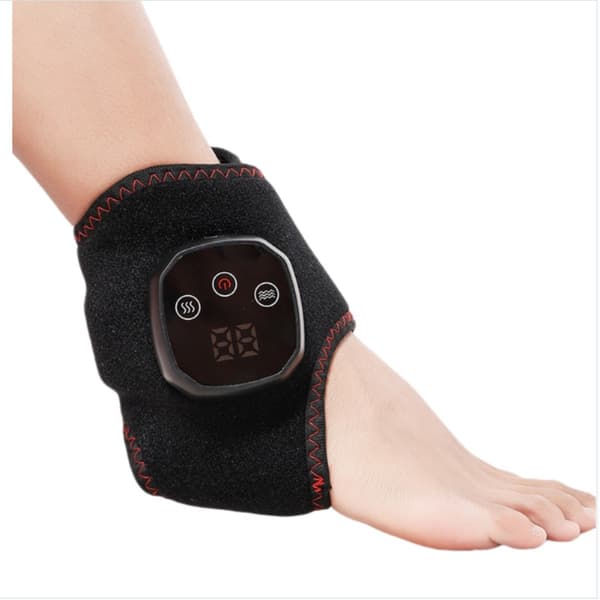smart ankelmassager par med 4 varme niveauer, 3 vibrationsindstillinger, LCD-skærm, 60-minutters timer og Type-C genopladelig