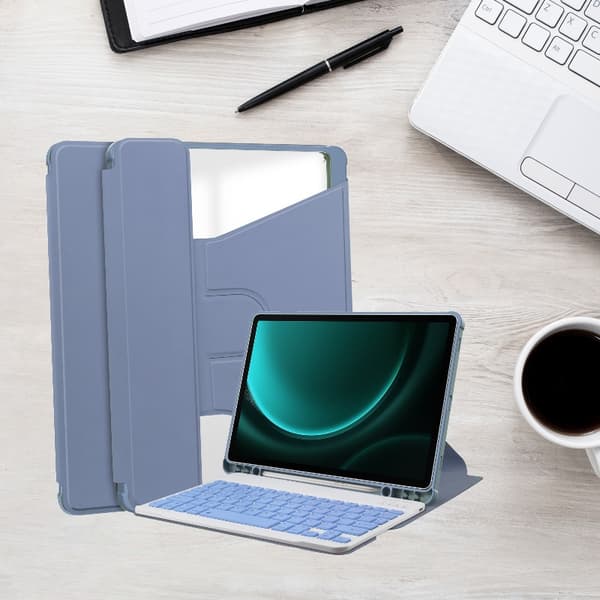 360° Roterande Ställ Bluetooth Tangentbordsfodral Kompatibelt med iPad Pro 11 (2024) - Lavendellila