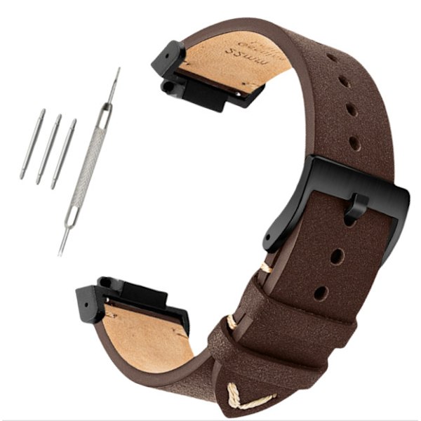 Klockarmband i äkta läder för Casio G-SHOCK DW-5600/GWB5600/GA-2100 Brun+svart