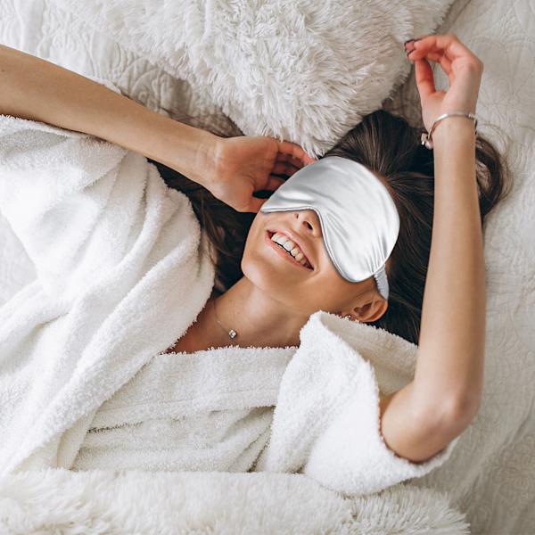 Sovmask av silke / Ögonmask Svart