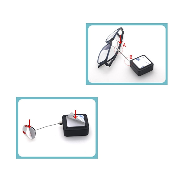 Tyverisikring Pull Box Sort - 1m kabel med lås og firkantet hætte