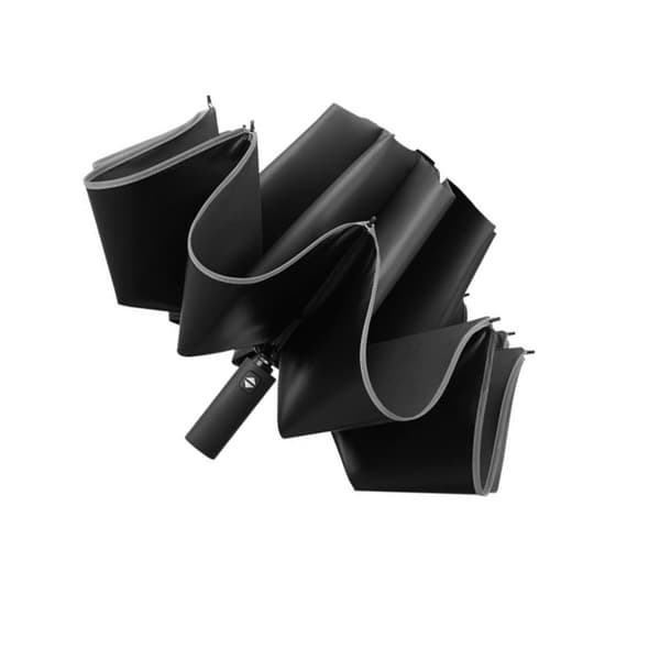 Omvendt paraply fuldautomatisk til bil – reflekterende 10-rib design, omvendt foldning og våd-overflade der indeholder regnvand Black Black