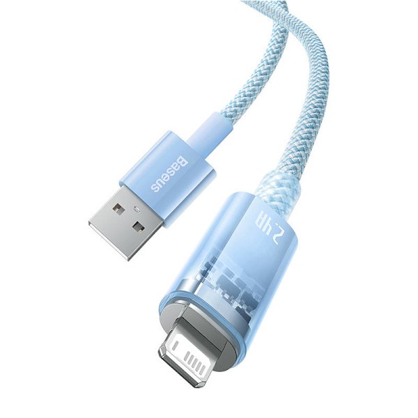 Pikalatauskaapeli Baseus Explorer USB - Lightning 2.4A 1M (sininen)