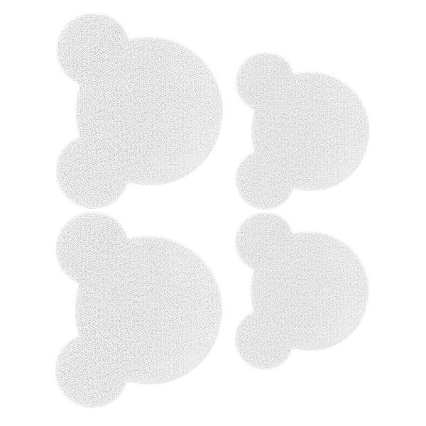 Teddy Bear Shoe Patch Kit - 8 lappar (4 stora, 4 medelstora) Vit
