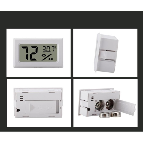 Mini LCD Hygrometer / Termometer Hvid  2-pack