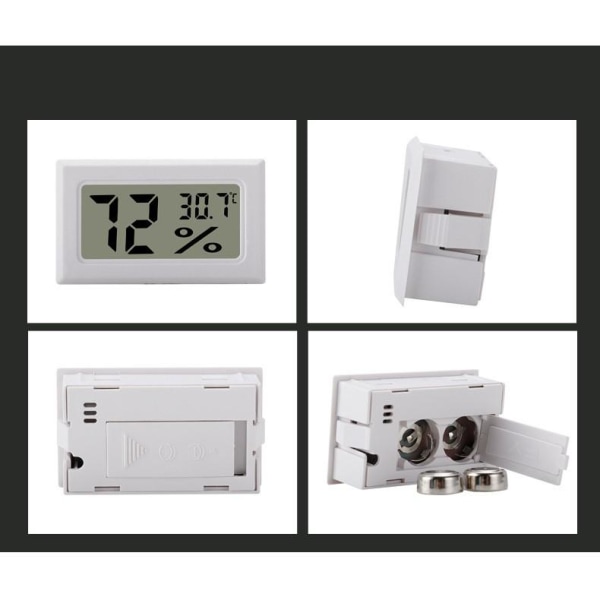 Mini LCD Hygrometer / Termometer Vit  2-pack