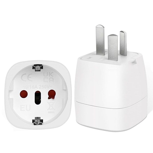 EU till Kina Reseadapter - Vit, Kompakt och Pålitlig