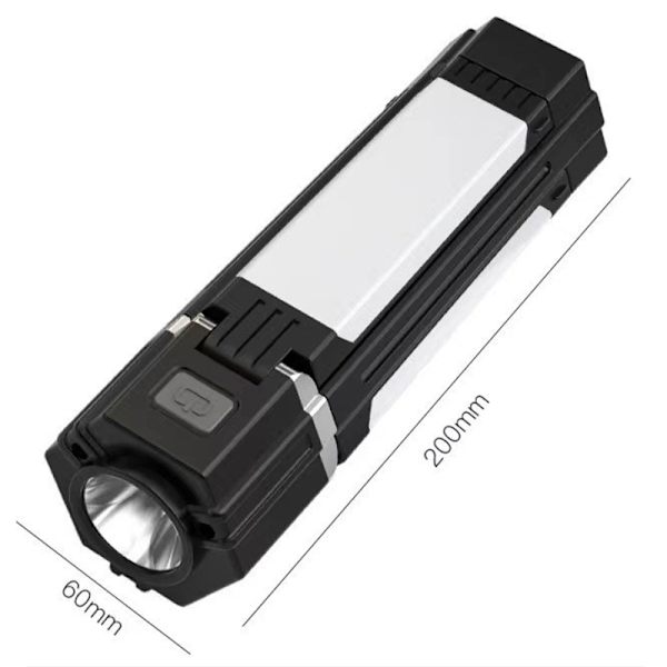 Y6002 Vikbar campinglykta med 3000mAh batteri Svart