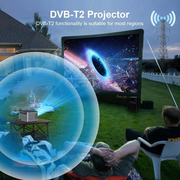 Sähköinen tarkennus 4K-projektori: Kannettava, ulkokäyttöön sopiva ja monipuolinen