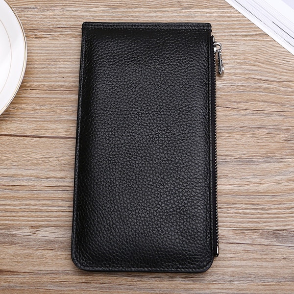 RFID-blockerande läderplånbok för män, Slim Bifold-plånbok