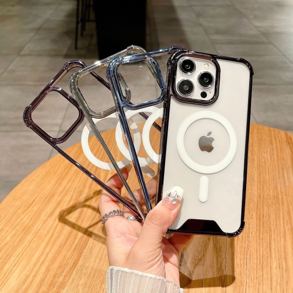 Sähköpinnoitettu magneettikuori iPhone 14 -sarjalle iPhone 14 Plus Musta