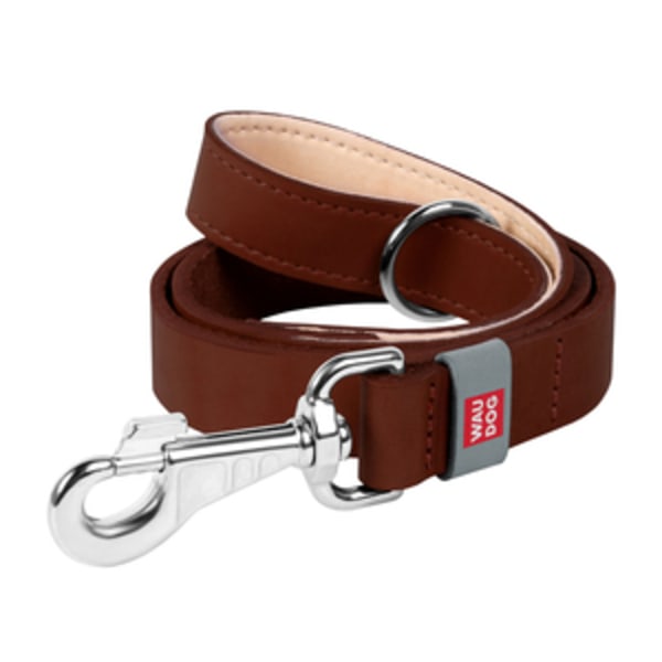 WAUDOG hundesnor i naturlæder 14 mm bred, 122 cm lang brun