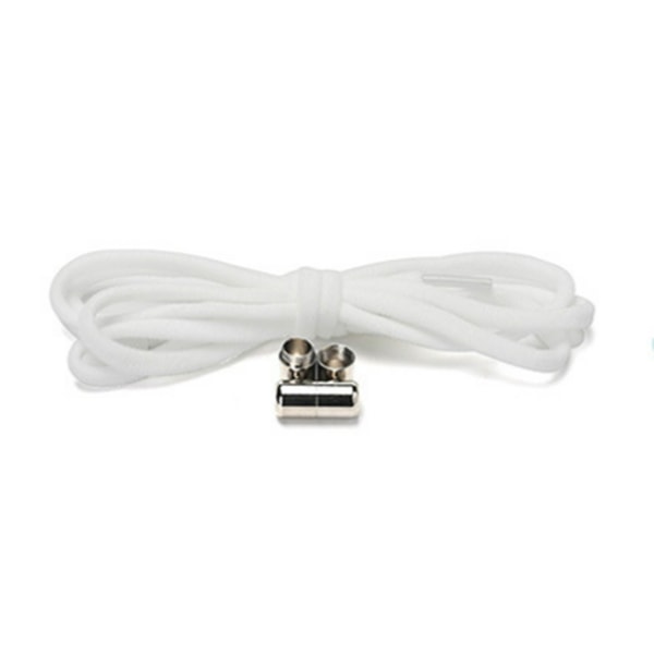 INF Bindningsfri elastiske snørebånd med lås 1 par Hvid