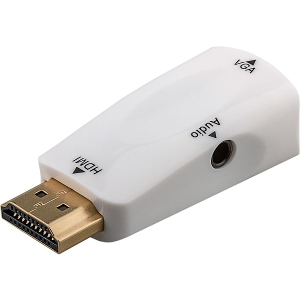 Kompakt HDMI™/VGA-adapter inkl. ljud, Guldpläterad