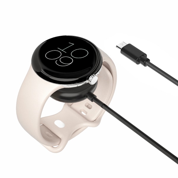Google Pixel Watch-oplader, magnetisk opladningskabel til Pixel Watch 1. generation Sort