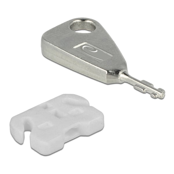 USB Port Blocker, 5 USB locks, 2 keys, white