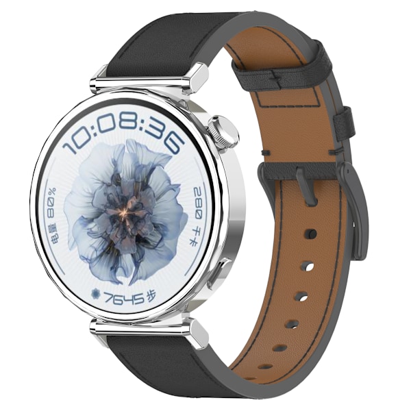 Premium-nahkaranneke Huawei- ja Honor-kelloille Musta 22 mm